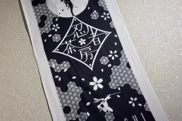 Ninja Kunoichi Cafe's logo tenugui towel makes a good souvenir