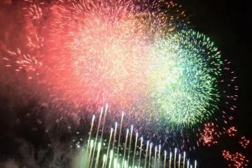 Multiples fuegos artificiales en la noche