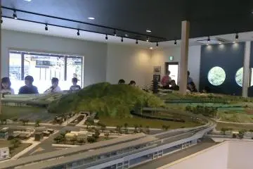 Full length view of N-gauge diorama