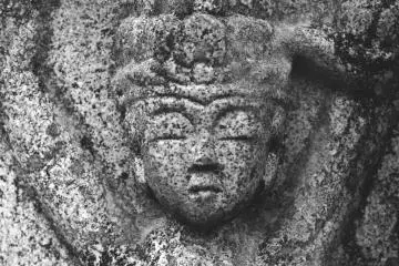 <p>Motif d'une statue au Daishō-in</p>