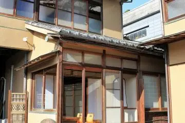 The ryokan from the garden