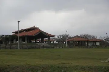 <p>Covered picnic areas with barbeque grills can be reserved at Cape Zanpa</p>