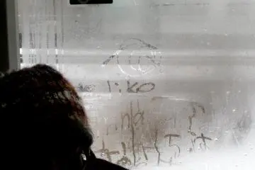 Drawn by a young student on their daily commute. It says I like banana