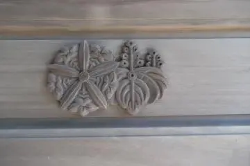 A carving on the gate