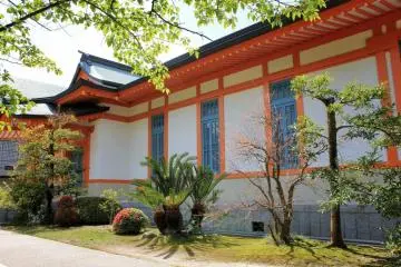 The National Treasure Hall at Oyamazumi Shrine with armour from renowned samurai