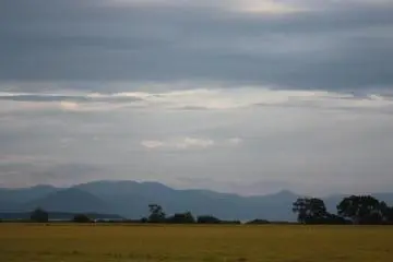 A distant mountain range in Fukushima.