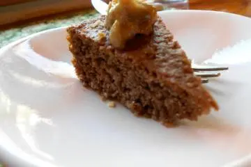 Dessert with a dollop of sesame cream