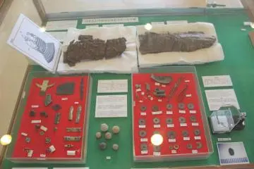 <p>Artifacts recoverd from the castle ruins are on display in the visitors center</p>