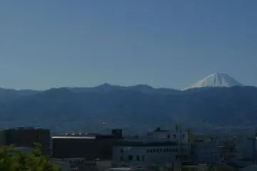 You can see the snow capped Mt. Fuji from the castle