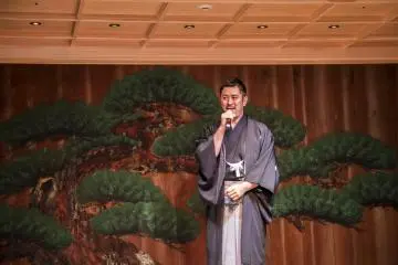 Owner Hidetomo Kimura addressing the media