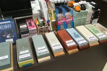 Different kinds of whetstones for sharpening blades.