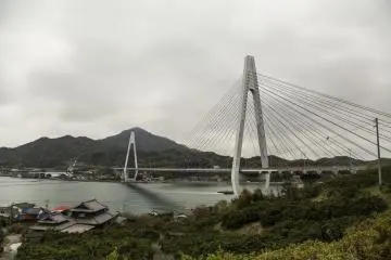 Cycling towards Ikuchi Bridge 