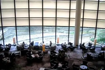 Garden views from the lobby cafe of Cerulean Tower Tokyu Hotel in west Shibuya