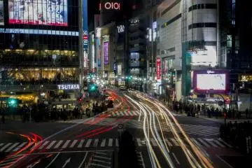 A different angle of the Shibuya crossing — why squeeze at Starbucks when you can have this instead?
