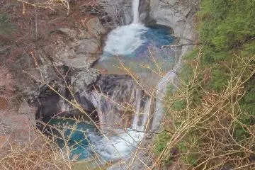 As the mountain trail rises above these falls it’s possible to get one last look before leaving this picturesque valley
