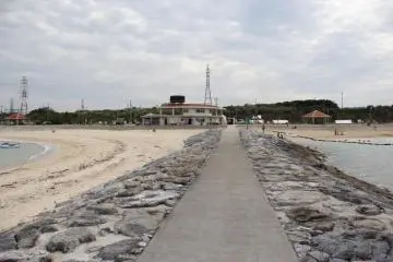 <p>The jetties extend the beach and provide walkways for anglers to fish off of</p>