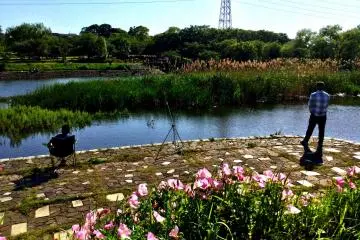 The fishing hole where Ohori River meets Teganuma