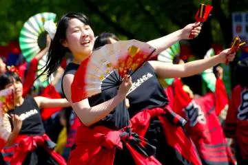 Fans and Clappers are Yosakoi dance parade tradtions