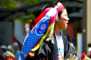 Kids did so well dancing with their groups for a long time in the hot sun- love his Koihat