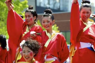 Local girls high school students had boundless energy and costume changes in their routine.
