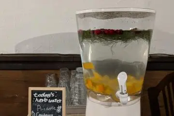 Fruit infused water was a pleasant touch.
