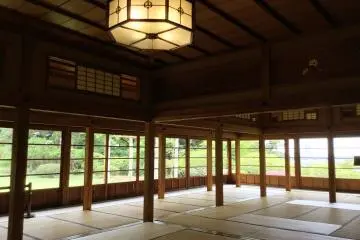 The spacious main rooms look out on the garden