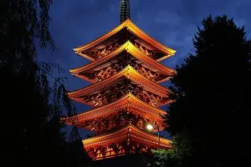 The stunning pagoda at night