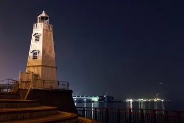 Sakai Lighthouse at night