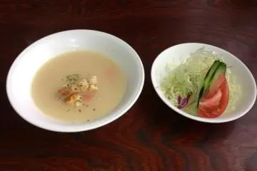 Soup and salad are served with all entrees