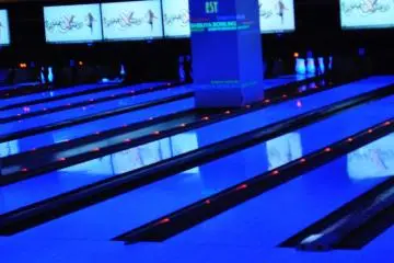 The UV lit bowling alley