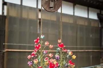 Flowers decorate every corner of the town.