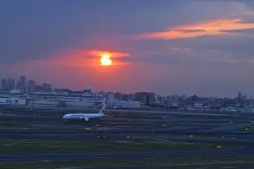 Sunset from the Haneda Airport observation deck