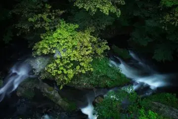 The stream running through Higashiyama onsen