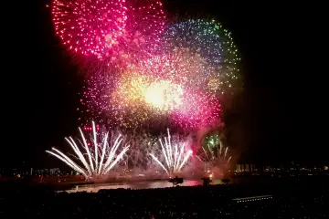 Colourful fireworks at Adachi fireworks