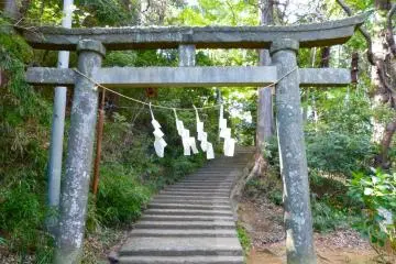 The entrance gate toward the top of the hill