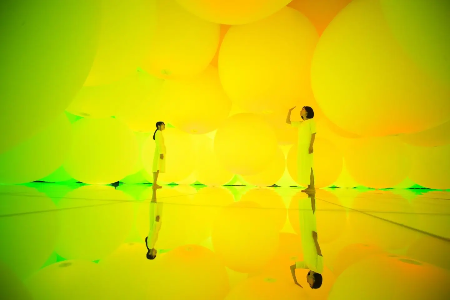 Expanding Three-dimensional Existence in Intentionally Transforming Space - Free Floating, 12 Colors // teamLab, 2018 (Photo: teamLab Planets TOKYO)