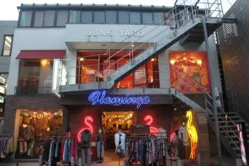 The kimono shop on the second floor seems to target a younger audience with the really gaudy prints on the kimonos and bright pink of the shop interior. First floor is another thrift store.