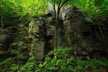Rock formations along the path