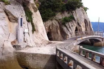 There's a picturesque walk around the island