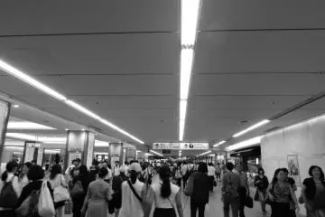 Passengers at the always crowded central gate of the station