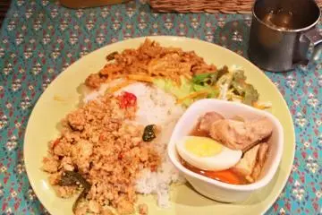 Generous portions on the lunch plate