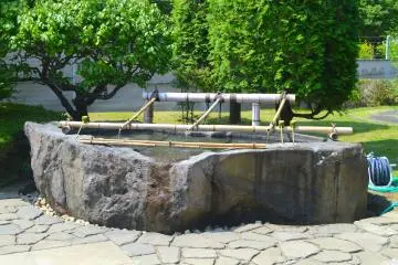 A place for you to rinse your mouth and wash your hands before going in the sacred area