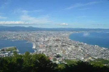 낮 하코다테 산에서 바라본 풍경