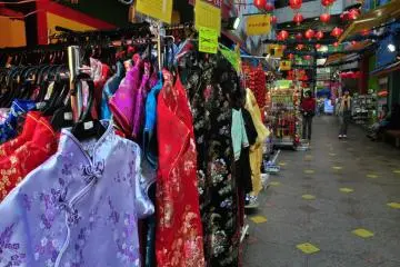 In China Town you can buy yourself a cheongsam in almost any colour
