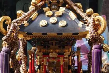 <p>One of the smaller mikoshi at a rest stop.</p>