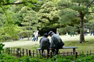 <p>Visitors enjoying a pleasant afternoon</p>
