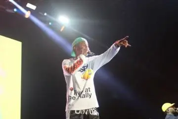 Pharrell Williams performing with N.E.R.D.