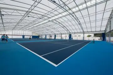 Full size indoor tennis courts, inspired by tennis champion Kimiko Date.