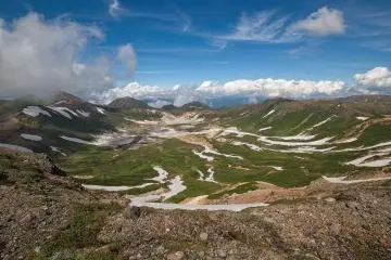The breathtaking view on the Ohachi-Daira crater