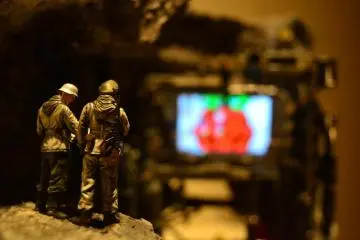 Soldiers and modern day technology.